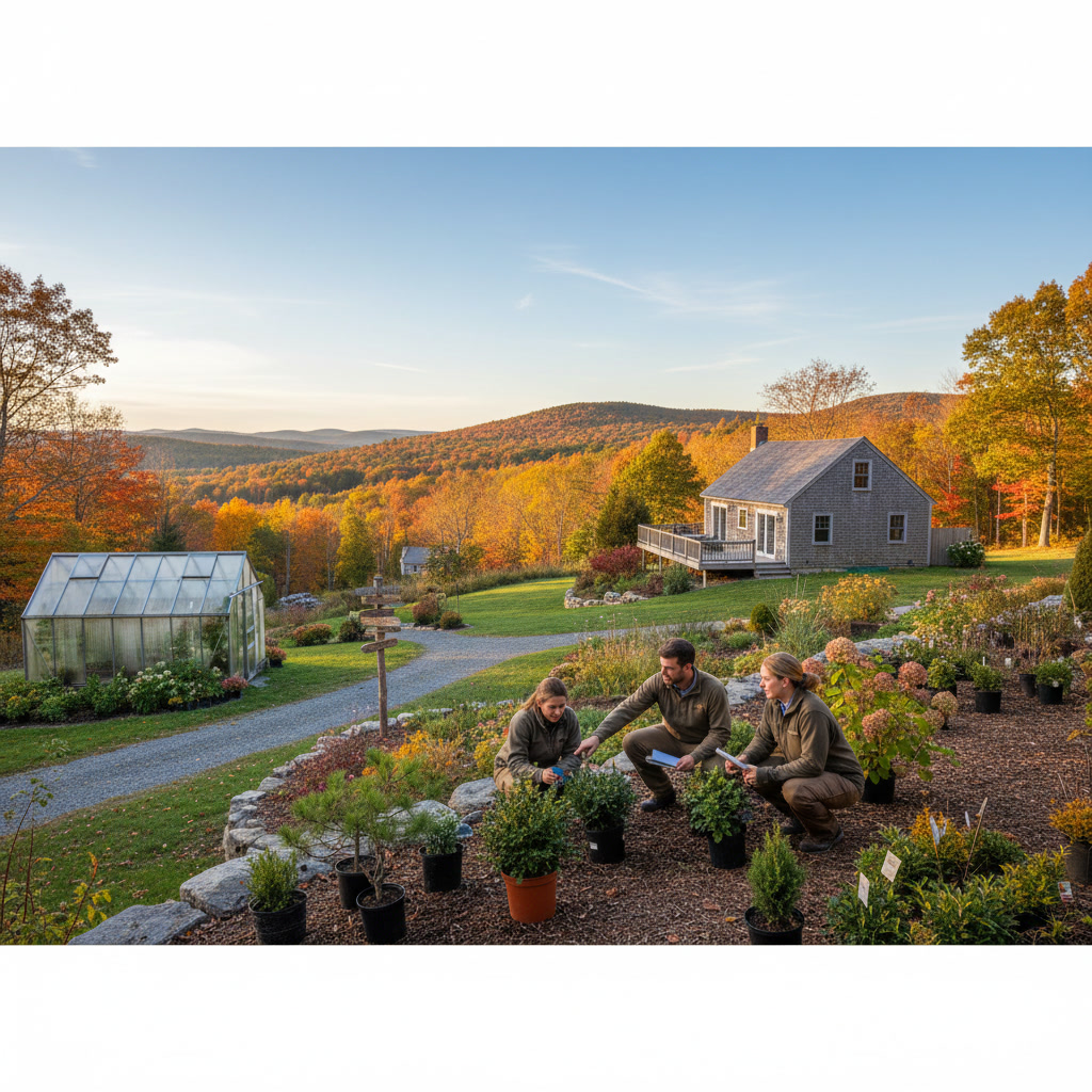 Professional landscape designer evaluating plant selection for New England climate zones