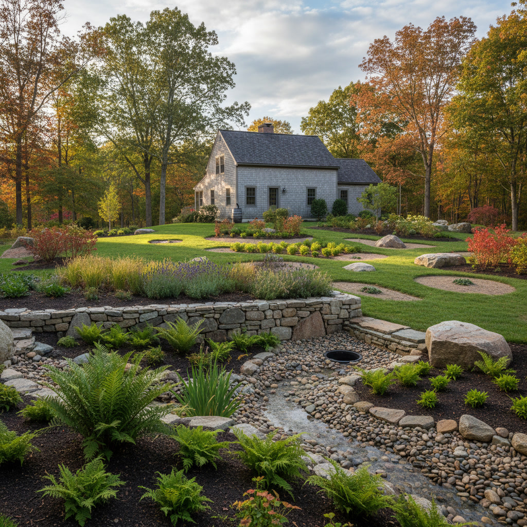 Climate-appropriate perennials and shrubs thriving in Massachusetts landscape design